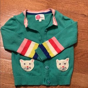 Green Mini Boden cardigan